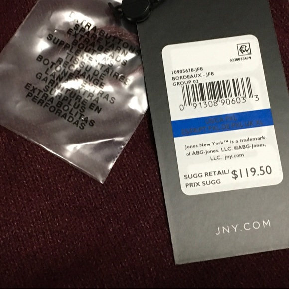 Jones New York Petite Size PXL Bordeaux Turtleneck Sweater Dress with Belt - Picture 4 of 7